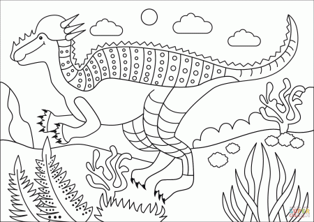 Pachycephalosaurus coloring page | Free Printable Coloring Pages