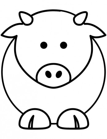 Cute Simple Cow Coloring Page - Free Printable Coloring Pages for Kids
