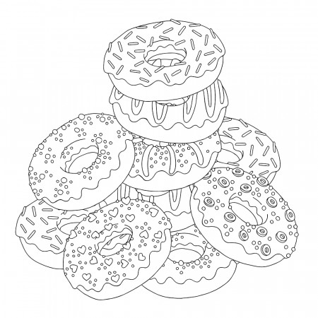 Coloring Page ~ Pusheen Donuts And Unicorn Doodle Art Doodling ...