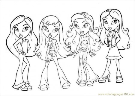 Bratz we four Coloring Page for Kids - Free Bratz Printable Coloring Pages  Online for Kids - ColoringPages101.com | Coloring Pages for Kids