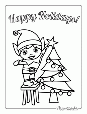 Free Printable Elf Coloring Pages for Kids