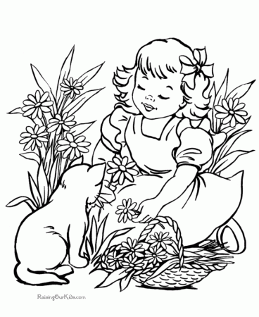 Cute Cat Coloring Page 005