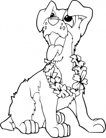 Cute Puppy Coloring Page for Kids - Free Printable Picture