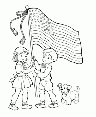 July 4th Coloring Pages - Wave the Flag Independence Day Coloring 