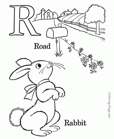Alphabet coloring book pages - Letter R