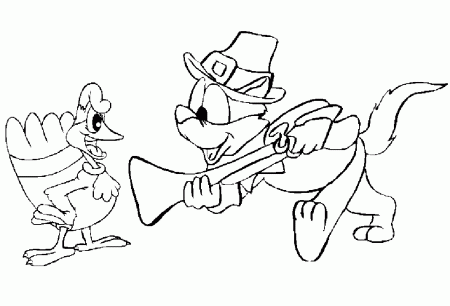 Thanksgiving Hunting Turkey Coloring Pages Printables 