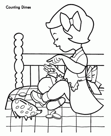 Christmas Shopping Coloring Pages - Counting Money Christmas 