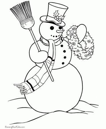 Funny Snowman Of Christmas Coloring Pages For Kids