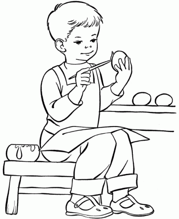 Easter Egg Coloring Pages | BlueBonkers - hand painting eggs 