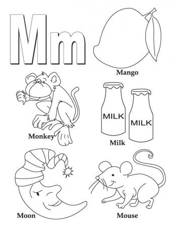 My A to Z Coloring Book Letter M coloring page | Download Free My 