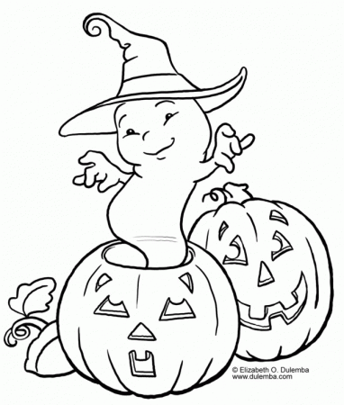 Pumpkin And Ghost Halloween Coloring Pages Halloween Coloring 