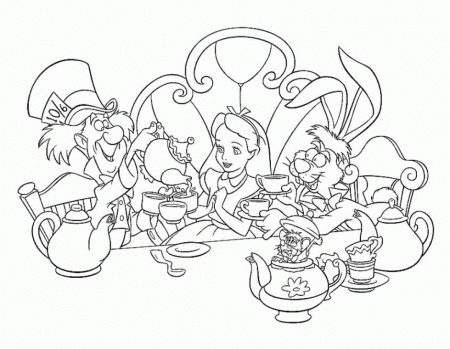 Tea Party Coloring Page Handipoints Birthday Party Coloring 279783 