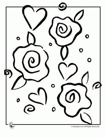 fantasy jr rose flower coloring page
