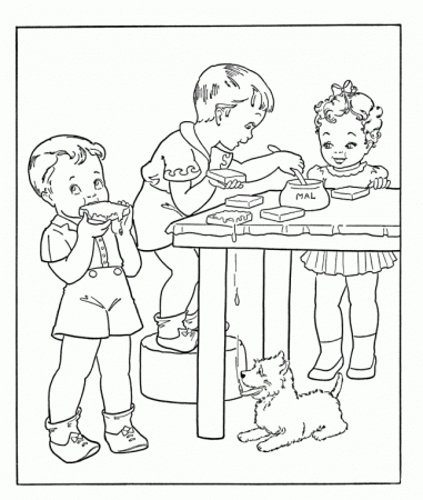 Food : Yummy Peanut Butter Coloring Pages Kids, Sliced Bread And 