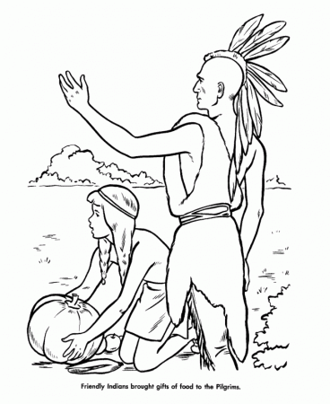 The First Thanksgiving Coloring page sheets: Friends of the 