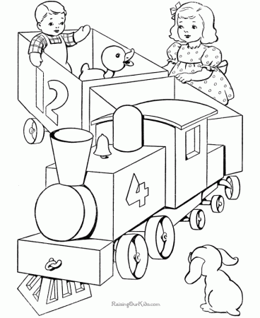 Coloring pictures of trains