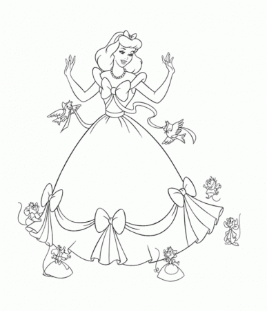 Make A Dress For Cinderella Coloring Pages - Cinderella Cartoon 