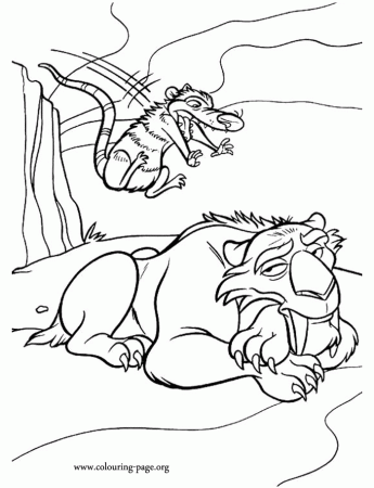 Ice Age - Crash bothering Diego coloring page