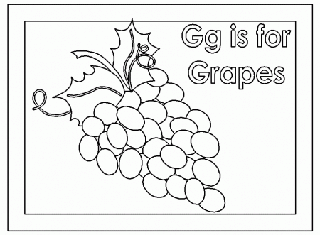 Coloring & Activity Pages: "Gg is for Grapes" Coloring Page