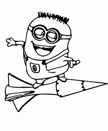 Jerry Up The Rocket Coloring For Kids - Despicable Me 2 Coloring 