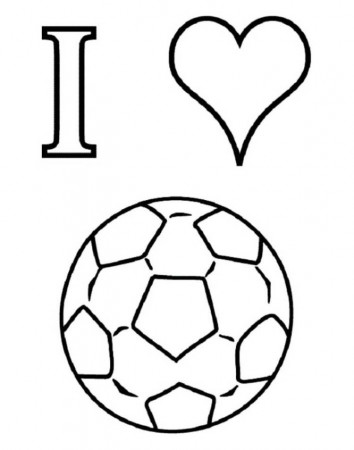 Print I Love Soccer Coloring Pages or Download I Love Soccer 