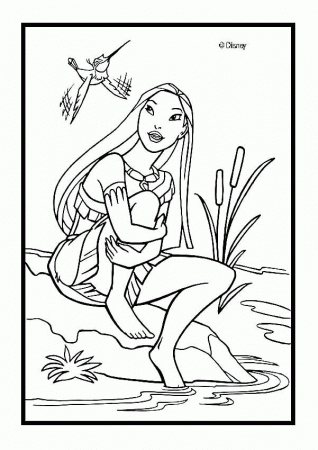 Pocahontas Alone Coloring Pages Free : Pocahontas Alone Coloring 