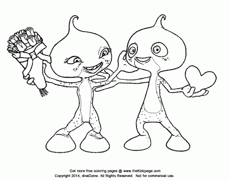 Alien Valentine's Day Gifts - Free Valentine's Day Coloring Pages 