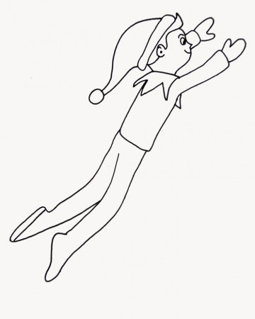 Elf on the shelf coloring page. | Elf On Shelf