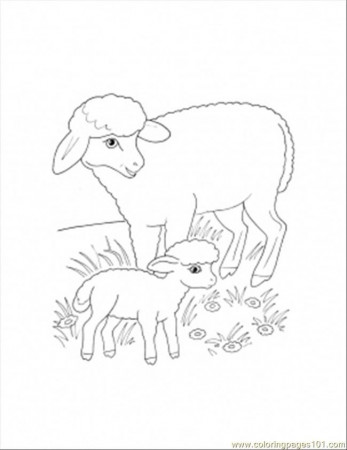 Coloring Pages Mother And Lamb Coloring Page (Mammals > Sheeps 