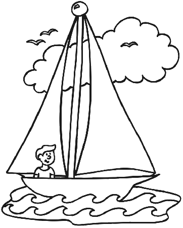 2014 sailboat coloring page picture for preschoolers - Coloring Point
