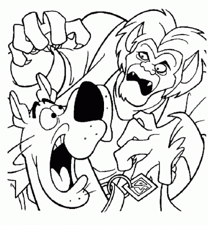 Shaggy Say Hi to Zombie Coloring Page | Kids Coloring Page