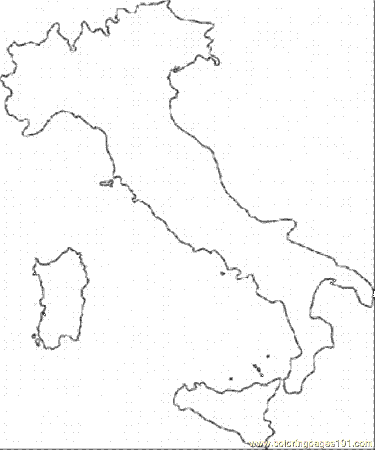 Coloring Pages Map Of Italy (Education > Maps) - free printable 