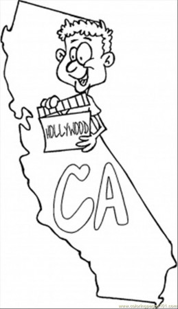 Coloring Pages California Map (Countries > USA) - free printable 