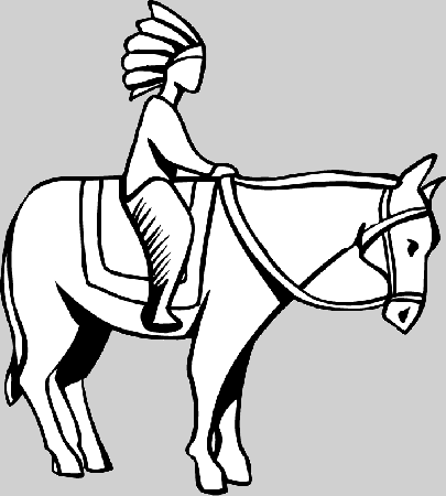 The Indians Ride A Horse Coloring Pages: The Indians Ride A Horse 