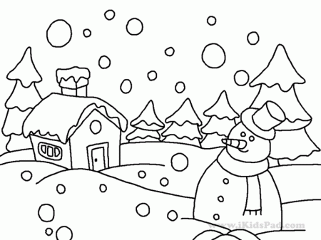 Winter Coloring Book Pages Building Snowman Gingerbread Man 258098 