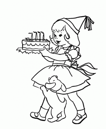 Blank Birthday Cake Coloring Page Images & Pictures - Becuo