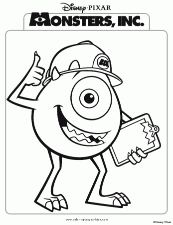Monsters inc coloring pages - Printable Disney coloring pages