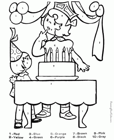Free color by number coloring picture 016
