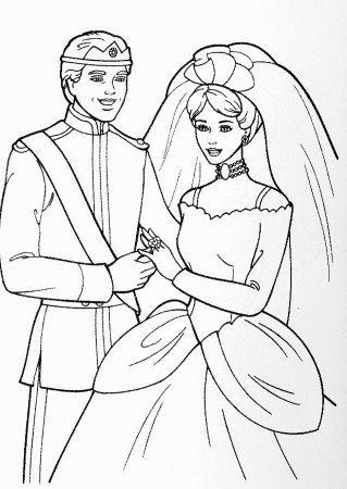 barbie and ken wedding picture coloring - games the sun | games 