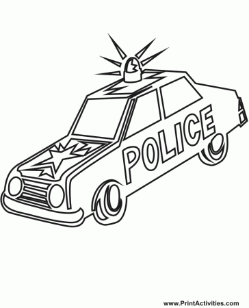 Police Car Coloring Page | A Police Car Drawing