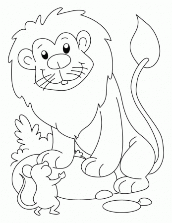 A lion and a mouse coloring page | Download Free A lion and a 