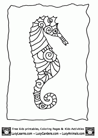 swirl Seahorse coloring page | Seahorses