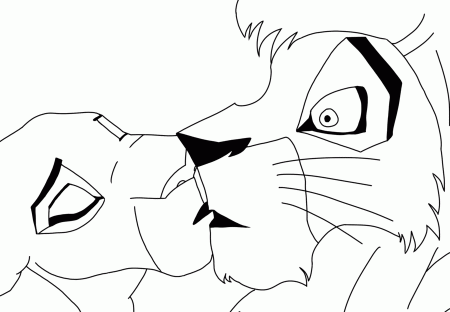lineart of kiara and kovu by Mukiaso on deviantART