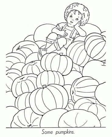 Fall Coloring Pages - Kids Fall Pumpkin Pile Coloring Page Sheets 