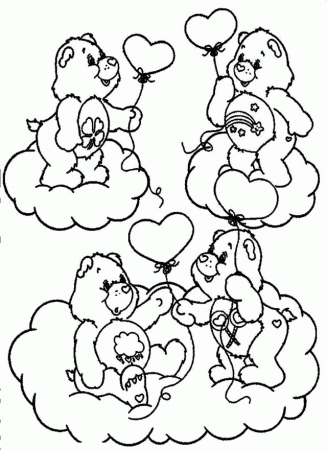Carebear With Balloons Colouring Pages 287859 Te Amo Coloring Pages