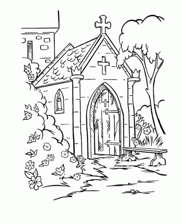 BlueBonkers - Medieval Churches Coloring Sheets - Castle chapel 