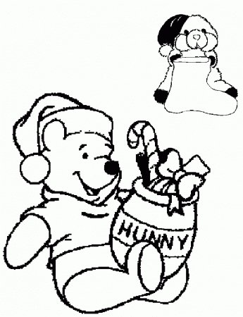 Disney Christmas Coloring Pages: Santa Pooh | Playsational