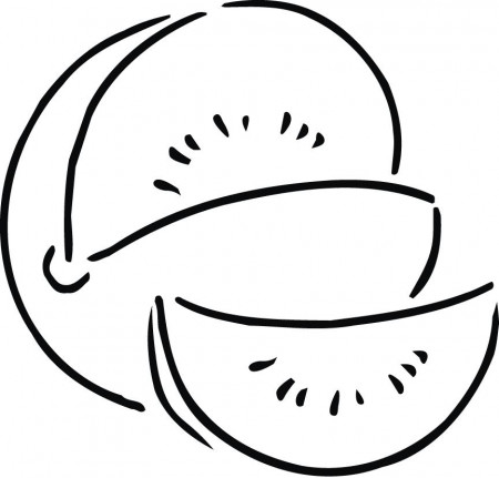 coloring sheet of melon outline for kids - Coloring Point