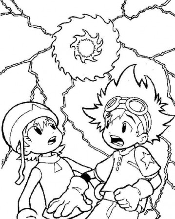 Coloring Sheets Free Cartoon Digimon For Kids Printable For 