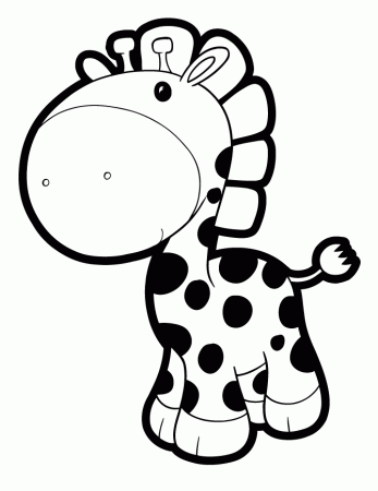 Cute Baby Giraffe For Preschool Kids Coloring Page | Free 
